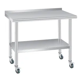 33DS6RVA GARVEETECH Steel Table Inchs Backsplash Cas