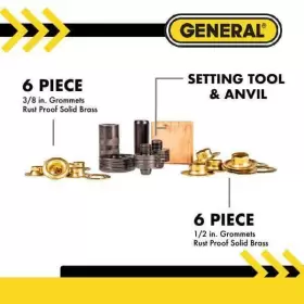 81264 GENERAL TOOLS Grommet Fastening Solid Set Kit #2