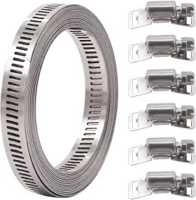 445024516572 GLARKS Feet Worm Gear Hose Clamp Fasteners Stee