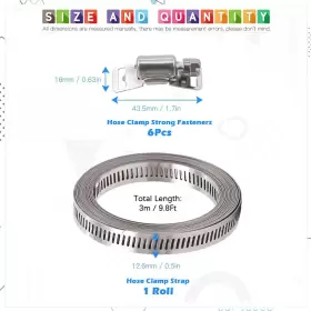 744759175830 GLARKS Feet Worm Gear Hose Clamp Fasteners Stee #2