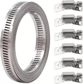 744759175830 GLARKS Feet Worm Gear Hose Clamp Fasteners Stee