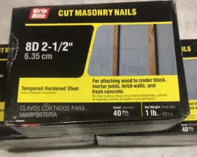 8CUTMAS1 GRIP-RITE Head Masonry Nail Steel #2