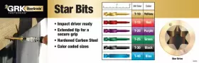86465 GRK FASTENERS Top Star Crown Bit Containing #3