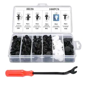 GULS1002WH-100PC GUNHUNT Car Bumper Bolt Fastener Set Door