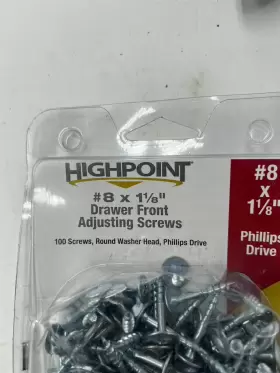 617102 HIGHPOINT Pack Drawer Front Screws Phillips Drive Zinc #2
