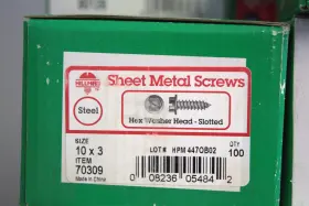 008236054842 HILLMAN Sheet Screws Hex Washer Head Steel Zinc
