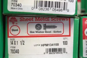 008236054989 HILLMAN Hex Washer Head Sheet Screws Zinc