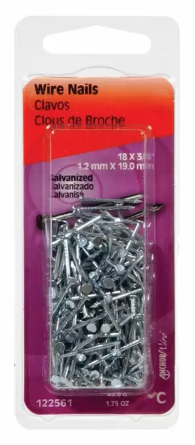 122559 HILLMAN Wire Galvanized Steel Nail Flat Total
