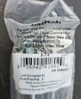 9984901 HILLMAN Set Joint Fasteners Connectors Countertop