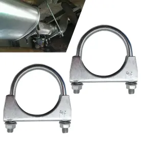 ALEKK3334SI-2PC ICYKALE Exhaust Pipe Clamp Steel Muffler Ex