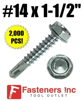 H1424 INTERCORP Drilling Screw Hex Washer Head Zinc Box