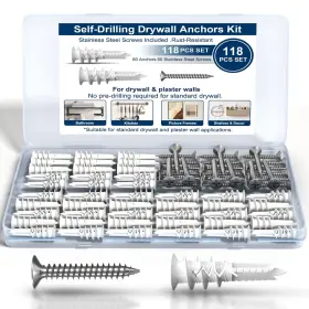 DAK-122-75 IRONKOI Drilling Drywall Anchors Screws He Kit