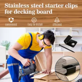 768447691365 JIUZILIH Starter Decking Clips Screws Set Steel #3
