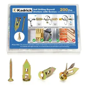 104-GQM-170 KADRICK Drilling Drywall Anchors Screws Zinc Fa
