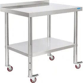 SST2430-BW KUARBARR Steel Table Caster Wheels Backsplash