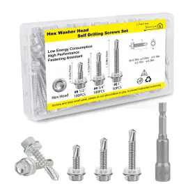 768447294382 LERNOU Drilling Screws Steel Hex