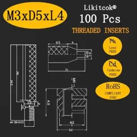 M3XD5XL4 LIKITCOK Inserts Heat Wiht Soldering Iron Set #2
