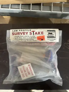 SEALED.SM1074ORG4PK LOW PROFILE SURVEY STAKE Seaside Supply