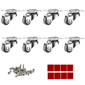 JL-05SR8P LUXINIKA Mini Caster Wheels Swivel Steel Top Plate