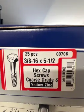738287007060 MIDWEST FASTENER Zinc Hex Cap Screws