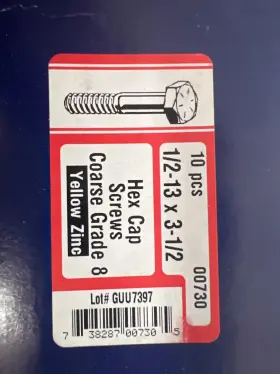 738287007305 MIDWEST FASTENER Zinc Hex Cap Screws
