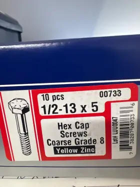 738287007336 MIDWEST FASTENER Zinc Hex Cap Screws