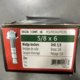 738287041361 MIDWEST FASTENER Zinc Steel Concrete Wedge Stud
