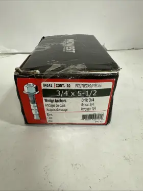 738287041422 MIDWEST FASTENER Zinc Concrete Wedge Stud Anchor