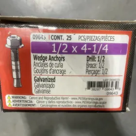 738287096439 MIDWEST FASTENER Galvanized Concrete Wedge Stud