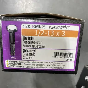 738287351644 MIDWEST FASTENER Dip Galvanized Steel Coarse Hex