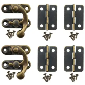 BHLHHWJB-27X32-2S MTQY Box Hinges Antique Right Latch Hook