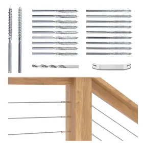 MZZ1836 MUZATA Pack Cable Railing Swage Lag Screws Kit