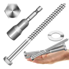 304-MZWLJMY-SILVER-1-2X6-4SET MYWISH Hex Head Lag Bolts Wa