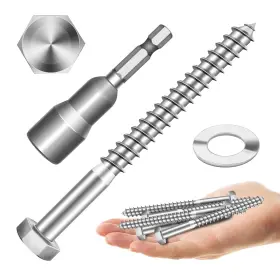 304-MZWLJMY-SILVER-3-8 MYWISH Hex Head Lag Bolts Screws Washe