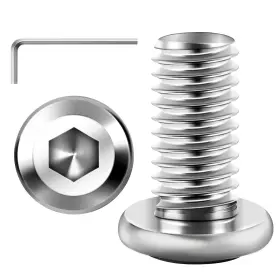 304N6PTD-SILVER-M8-16-30PS MYWISH Screws Flat Head Bolt Hex