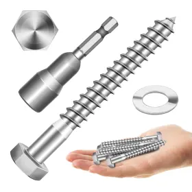 304-MZWLJMY-SILVER-3-8 MYWISH Hex Head Lag Bolts Screws Wash