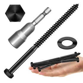 MZMY-304-BLA-5-16X5-10S MYWISH Hex Head Lag Bolts Screws