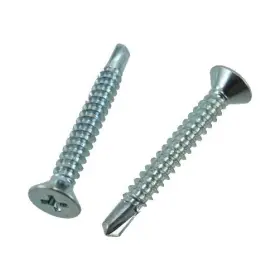 124FDTDZ N. FASTENERS Zinc Flat Head Phillips Drill Tap Pack