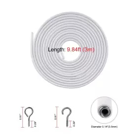 840586141083 OOTSR Pack Curtain Wire Coated Window Hangi #2