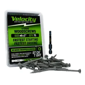 8X2EXT-S PHILLIPS Velocity Exterior Wood Screws Pack Fence