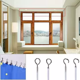 702795696528 PINOWU Pack Curtain Wire Coated Window Hang #3