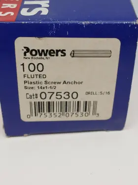 075352075303 POWERS Fluted Plug Anchor