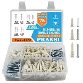 3S-801 PRANSI Drywall Anchors Screws Drilling Kit
