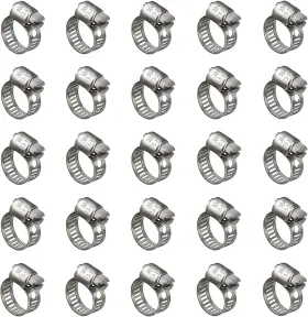 445036412473 QIZPCER Pack Steel Hose Clamps Worm Gear