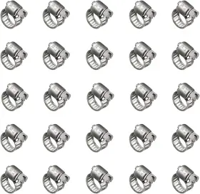 711181319590 QIZPCER Pack Steel Hose Clamps Worm Gear