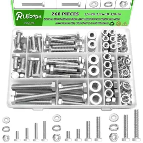P-062-260 RUIBAPA Steel Hex Head Screws Bolts Nuts Kit