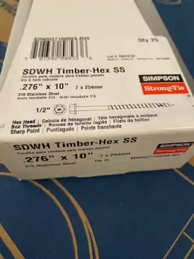SDWH271000SS-R25 SIMPSON STRONG-TIE Pack Hex