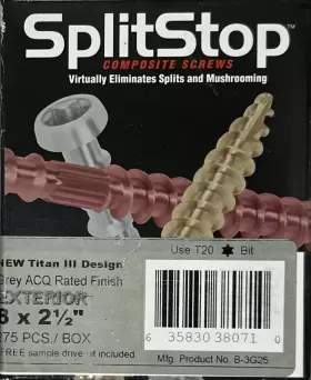 B-3G25 SPLITSTOP Titan Exterior Deck Screws Box #3