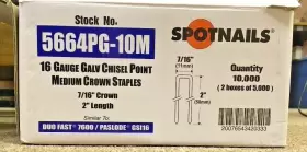 5664PG-10M SPOTNAILS Staples Gauge Leg Intermediate Crown #2