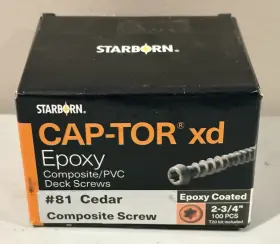 099385058645 STARBORN Cap Tor Xd Expoxy Cedar Deck Screws